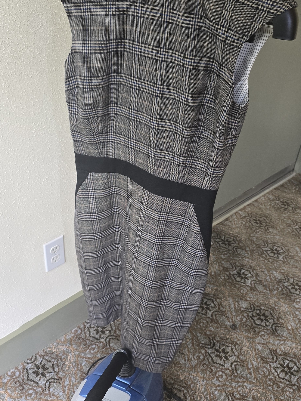 Brooks Brothers Gray Plaid Midi Dress